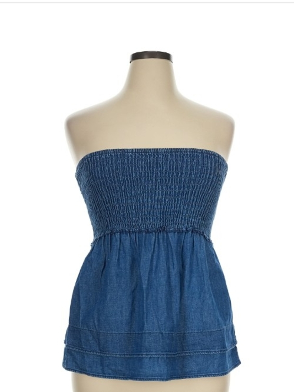 Y2K Mossimo Supply Co. Strapless Smocked Denim Tube Top Size XL